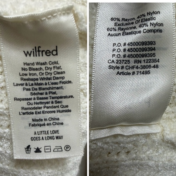 Wilfred Aritzia Elka Cardigan Knit Sweater Ivory Cream Oversized Relaxed Fit - Picture 6 of 7